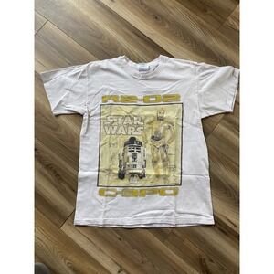 Vintage Star Wars Single Stitch T-shirt Youth XL C3P0 R2D2